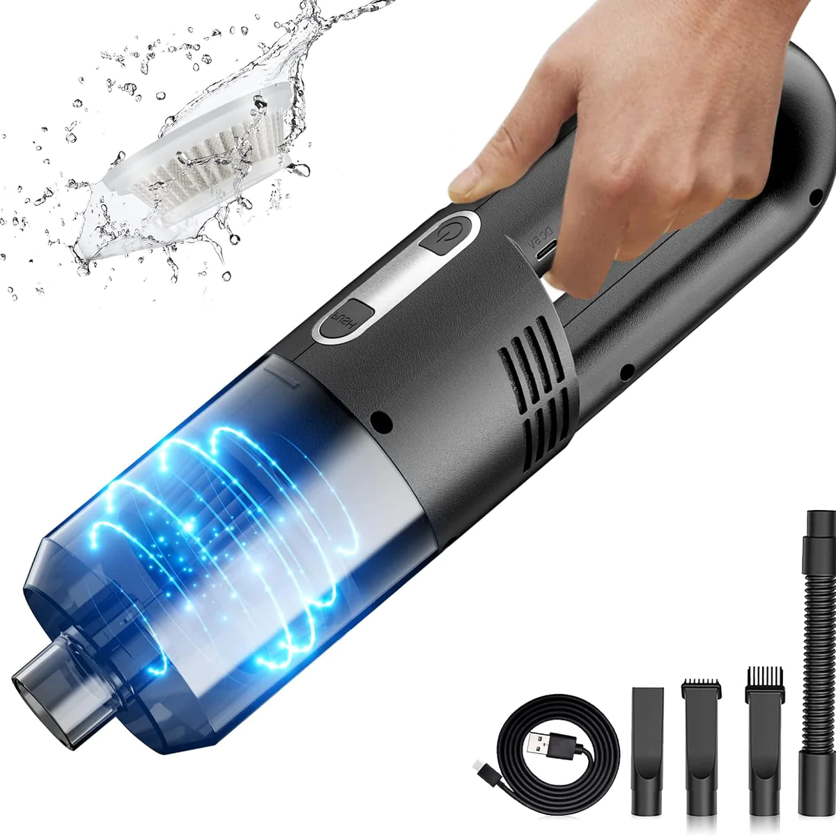 Aspirateur de table sans fil rechargeable gris noir Vendos85