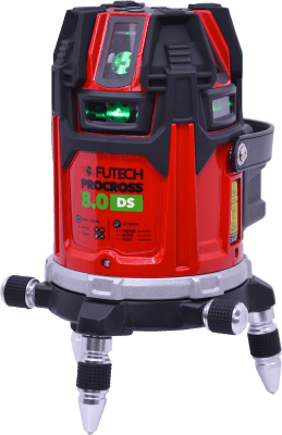 FUTECH Procross 8.0 DS Kruislijnlaser Groen in Koffer PROMO! met Quatro MM   Statief - 044.80G.4M-P