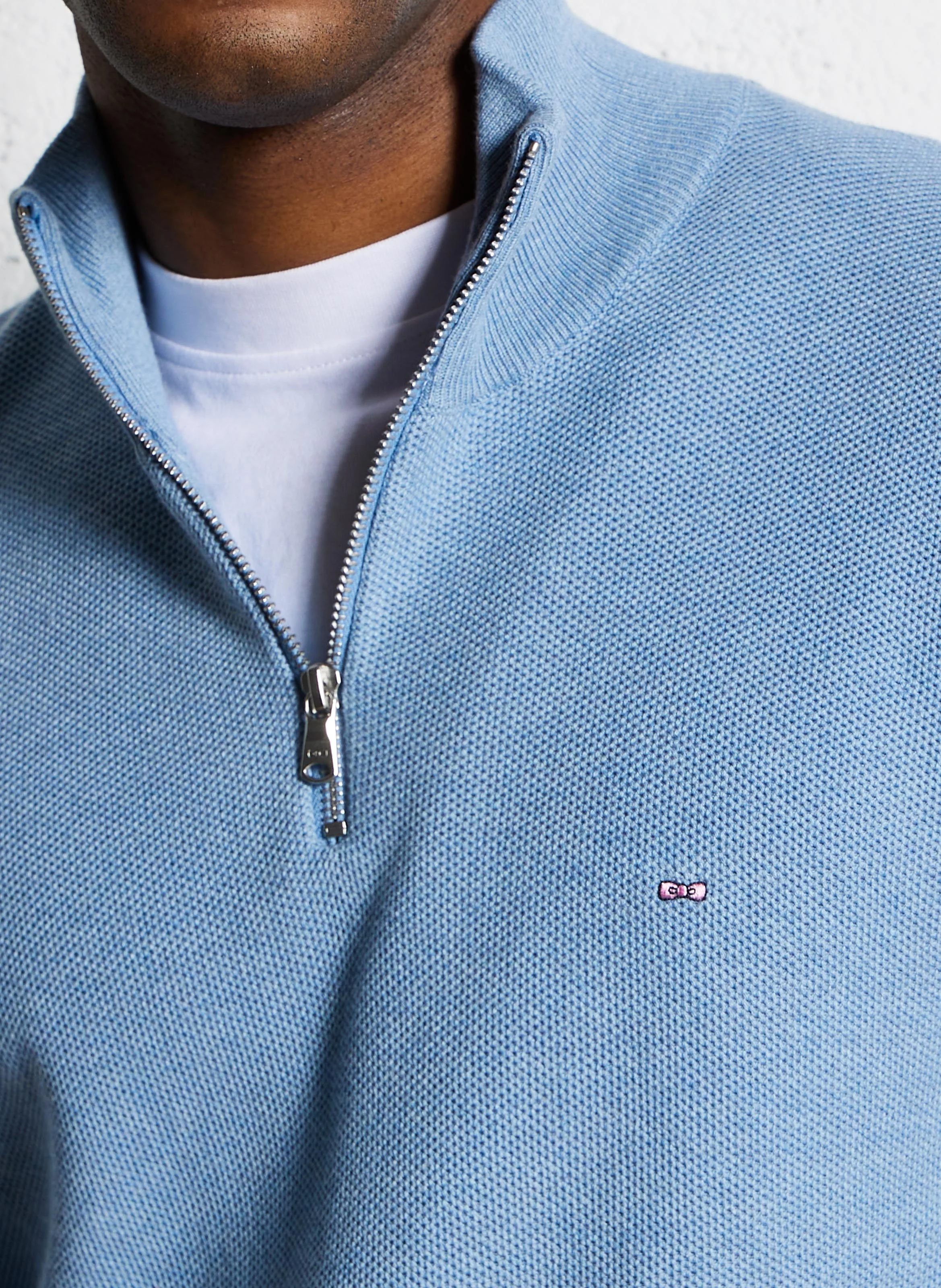 Pull col camionneur en coton | Bleu