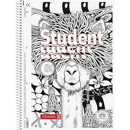 BRUNNEN Collegeblock Lama ZENart, A4, Lineatur 27, 80 Blatt