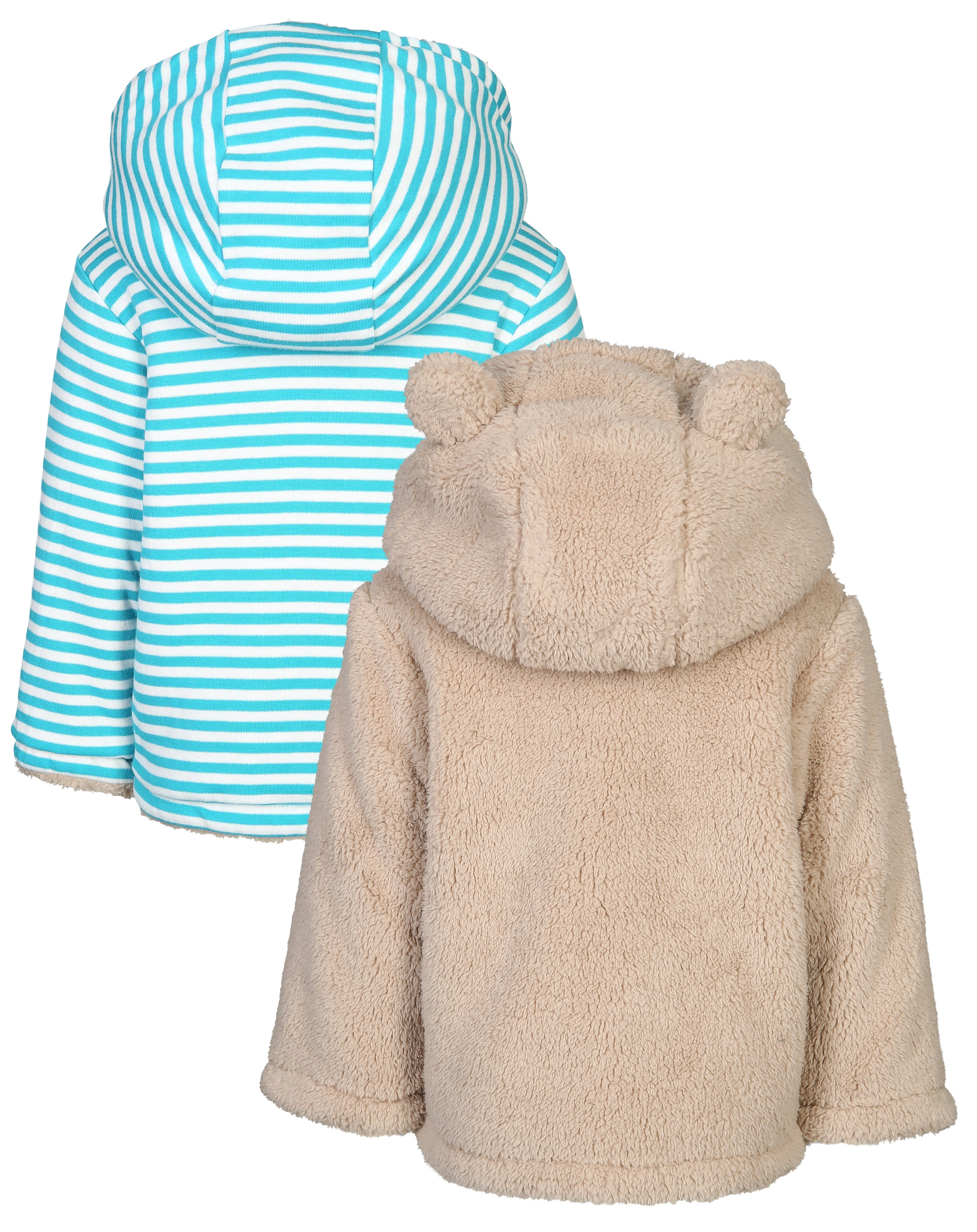 Kapuzen-Jacke TEDDY zum Wenden in twig/breton