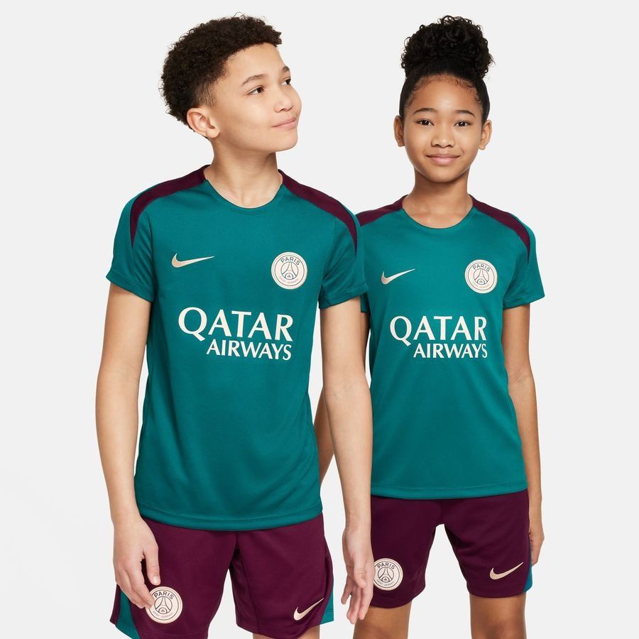 Paris Saint-Germain T-shirt d'Entraînement Dri-FIT Strike - Geode Teal/Bordeaux/Orange Enfant