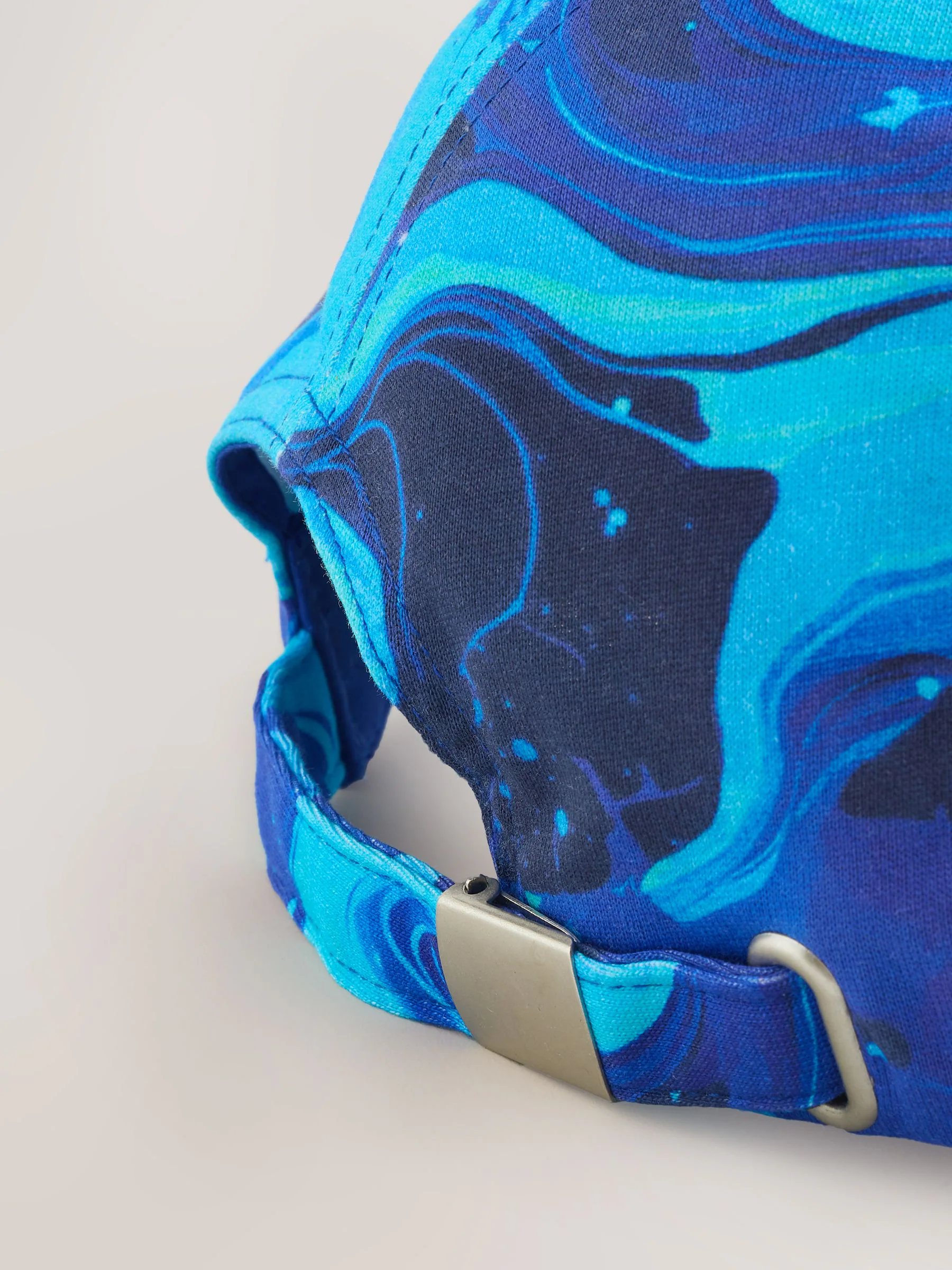 Blauwe marmerprint - 100% katoenen baseballcap (1-16jaar)