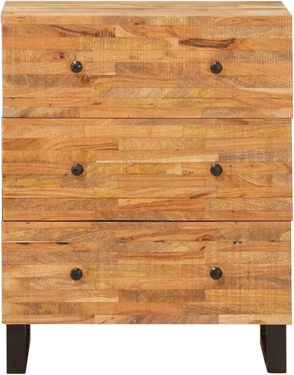 vidaXL Aufbewahrungs-Sideboard Braun 60 x 33 x 75 cm Massivholz Mango, Eleganter Holz-Sideboard, rechteckig, Stabiler Mangoholz-Schrank, vielseitiger Organizer für Dein Wohnzimmer