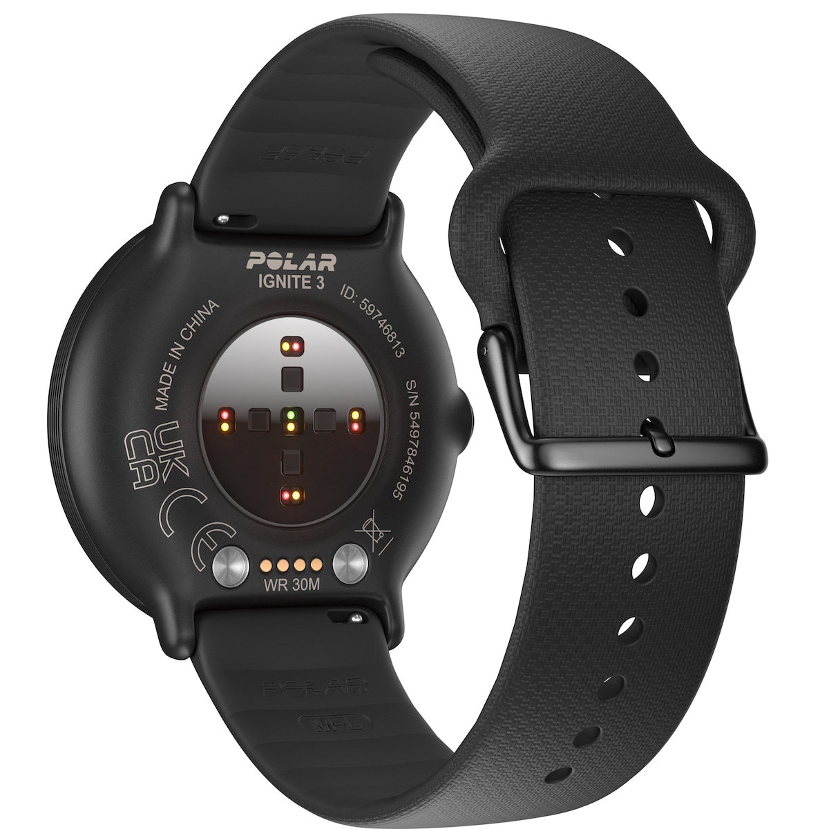 Polar Ignite 3 sportsklokke S-L (sort/sort)
