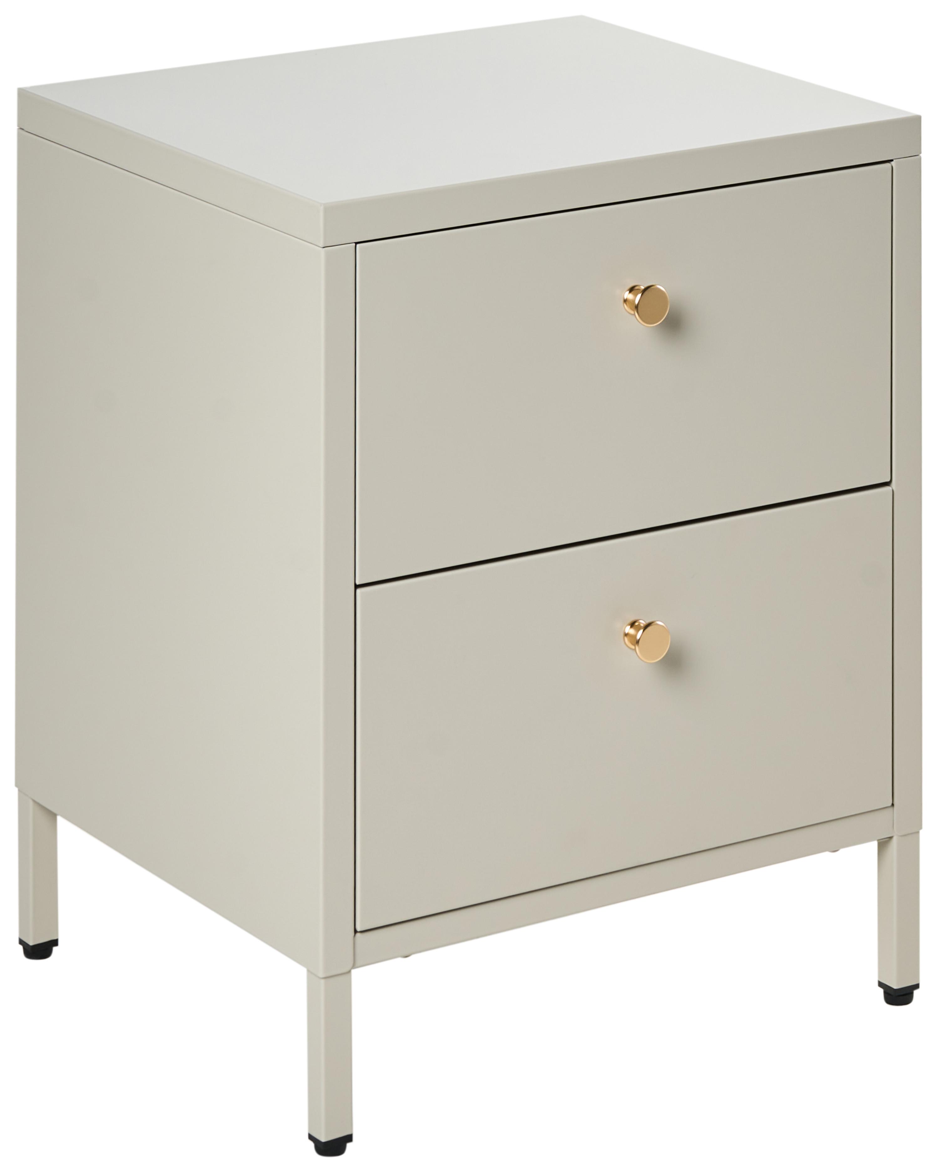 Nachtkastje met 2 lades KYLEA Metaal Beige