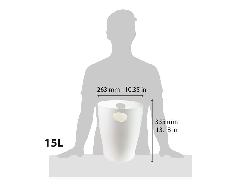 Exacompta Papierkorb Ecobin 15 l, Weiss Umweltfreundlich hergestellter Abfalleimer