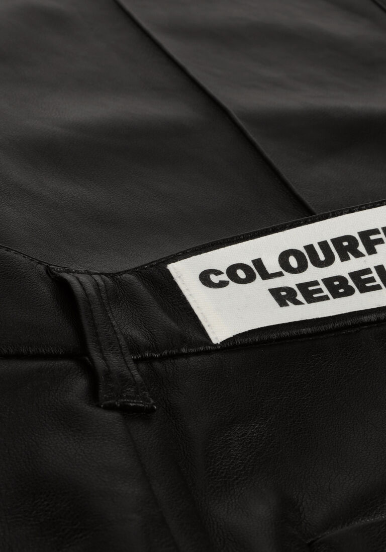 COLOURFUL REBEL zwarte colourful rebel wijde broek rus vegan leather pants