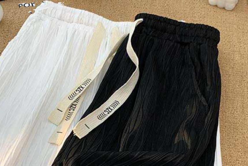 Fushet - Gestructureerde shorts met trekkoordtaille