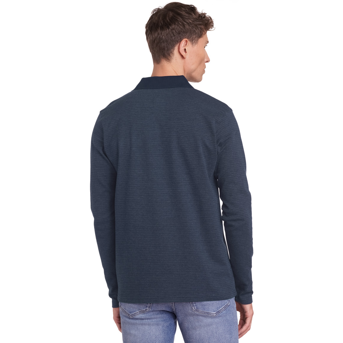 VanVaan Herren Poloshirt mit leichten Streifen dunkelblau