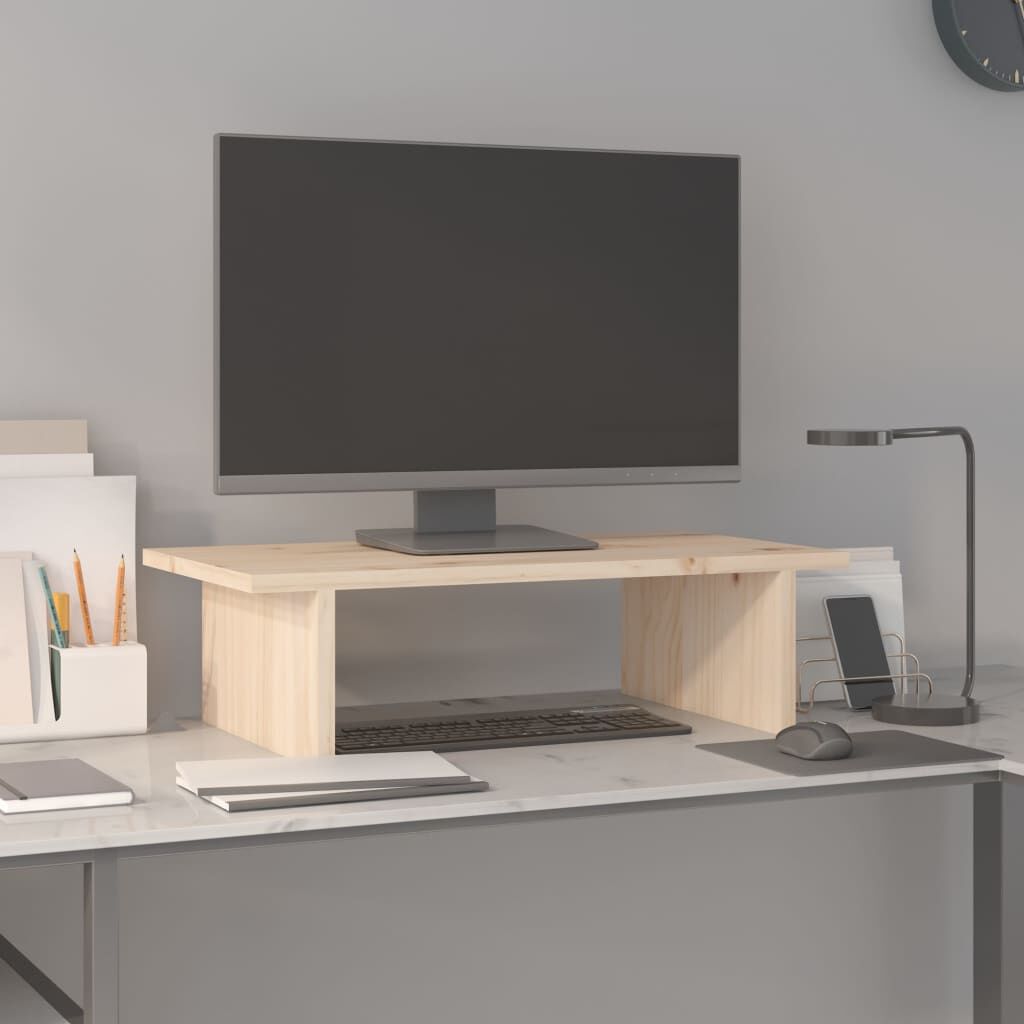 vidaXL Monitorstandaard, 50x27x15 cm, massief grenenhout
