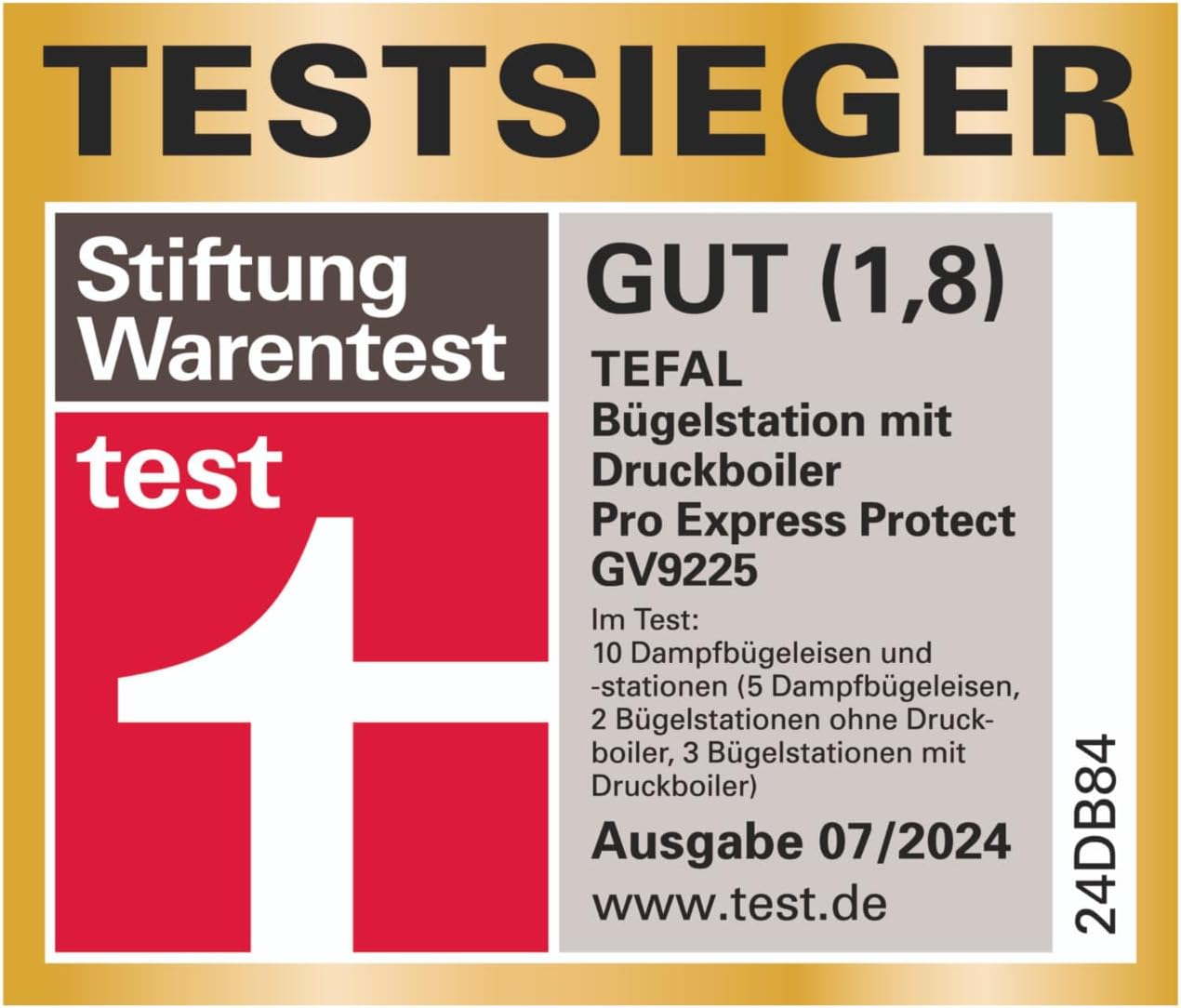 Tefal Pro Express Protect Dampfbügelstation, 7,6 Bar Dampfdruck, variable Dampfmenge: 140 g/Min., Dampfstoß: 550 g/Min., Anti-Kalk-Kollektor, vertikale Dampffunktion, blaugrau/weiß, GV9225