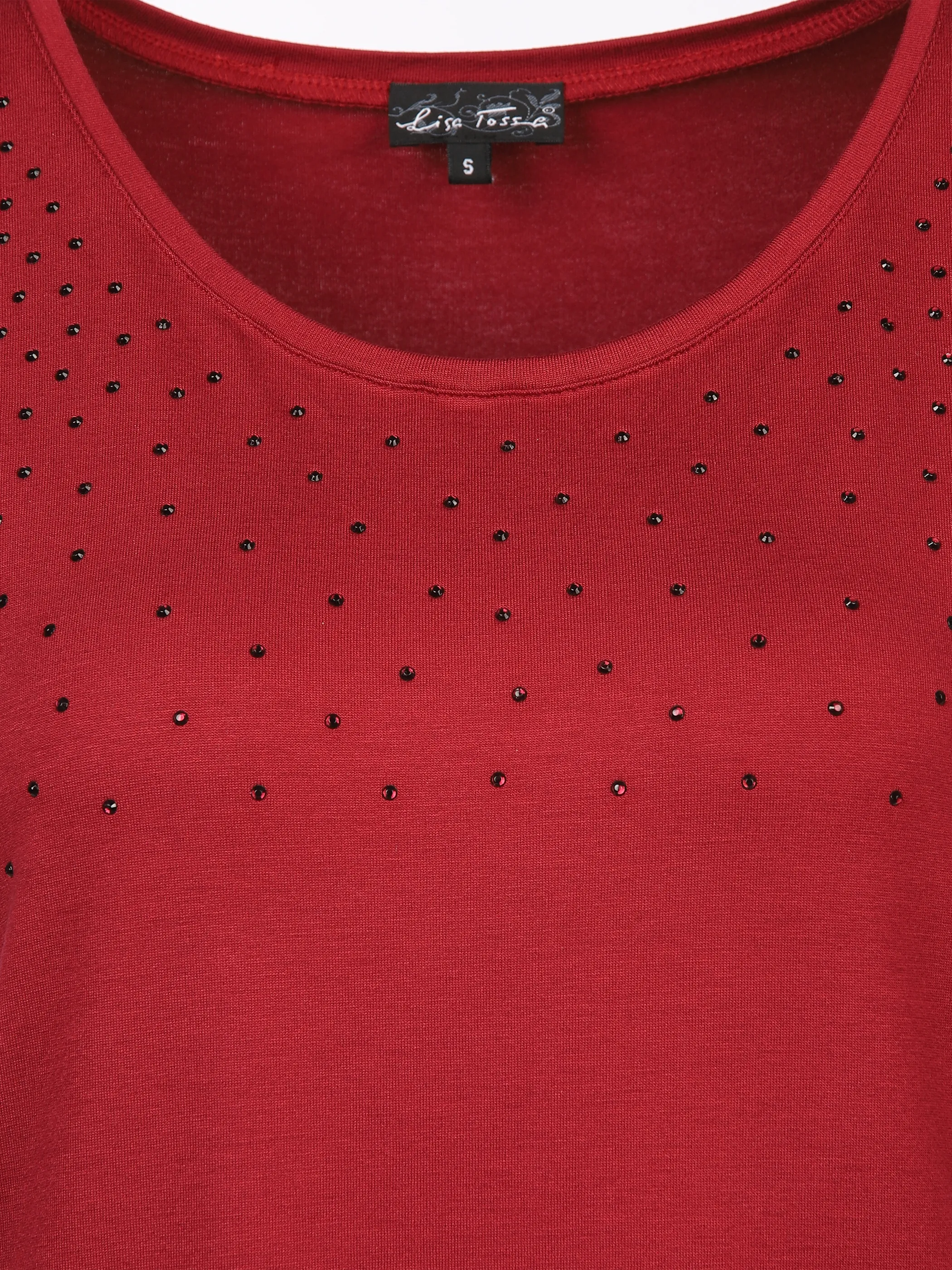 Damen Jerseytop mit Strassbesatz