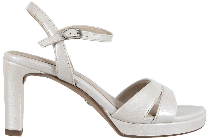 TAMARIS SANDAL I LYST PU PÅ HÆL