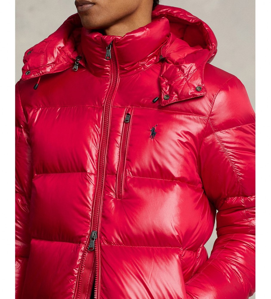 Jaqueta de plumas impermeável Ralph Lauren na cor vermelha
