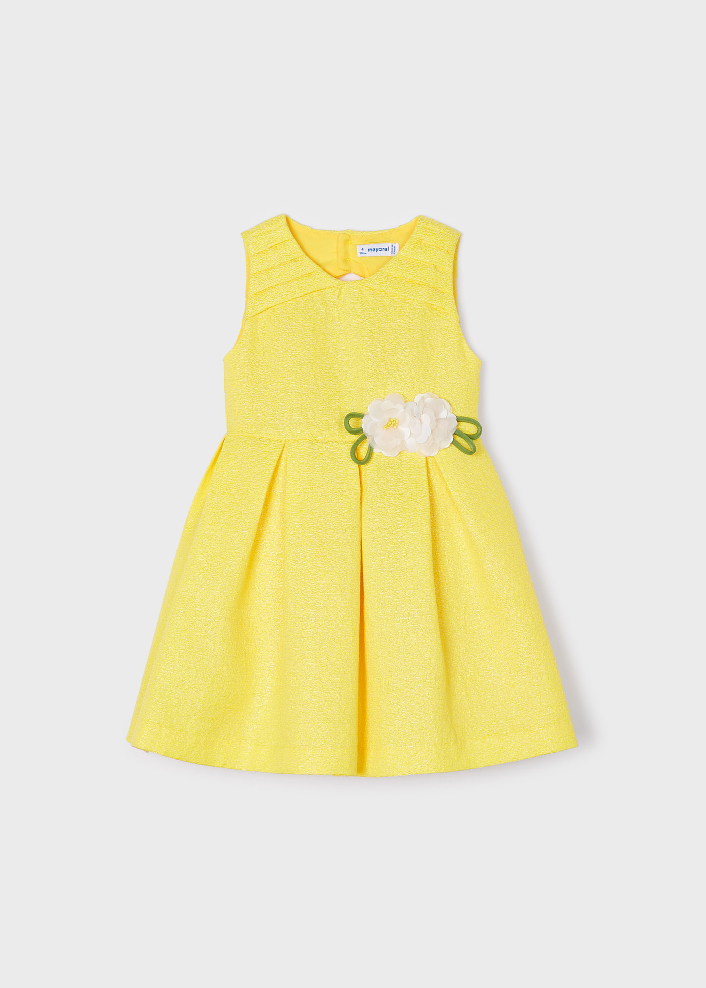 Vestido com aplique floral para menina