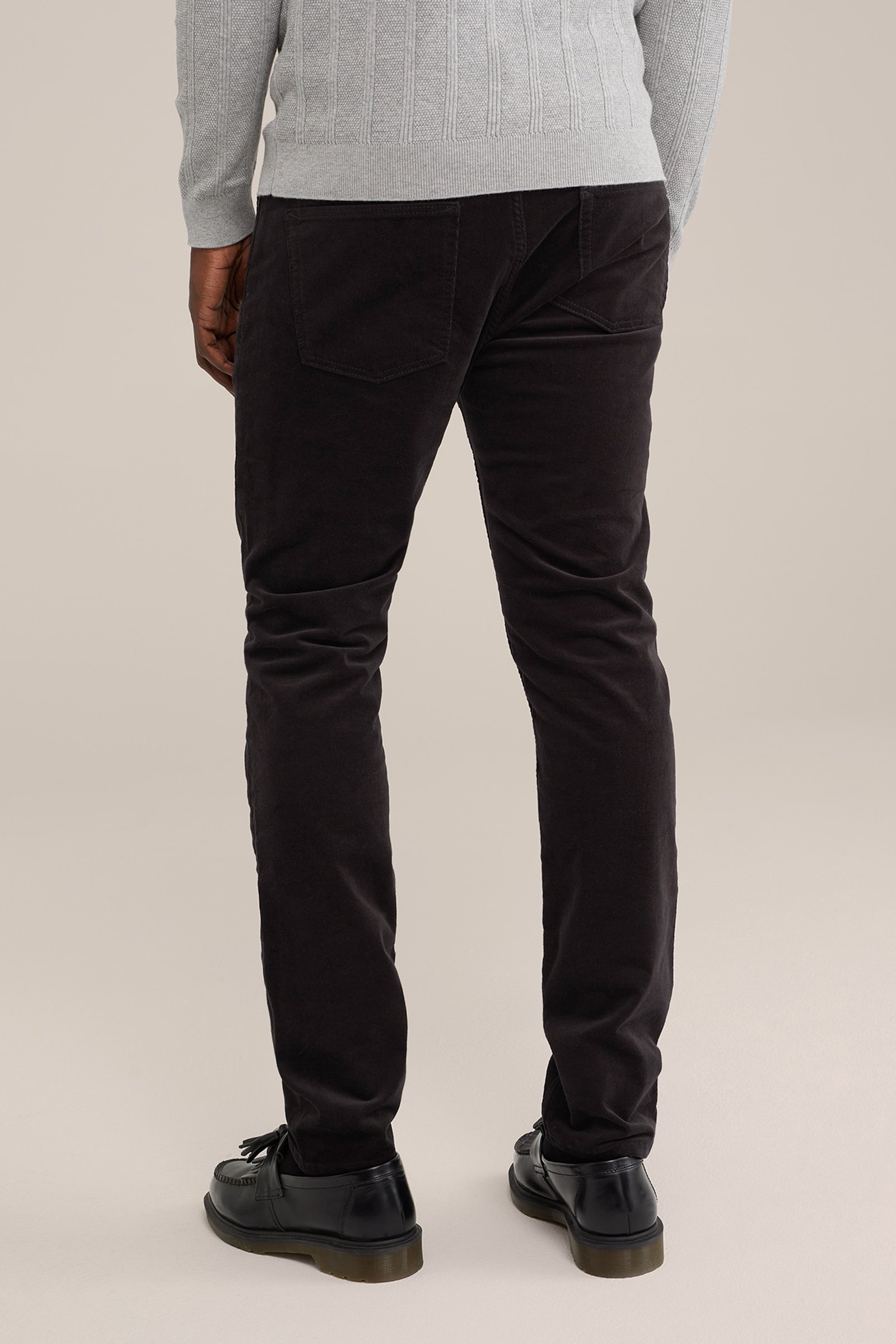 slim fit broek van corduroy Fundamentals Zwart