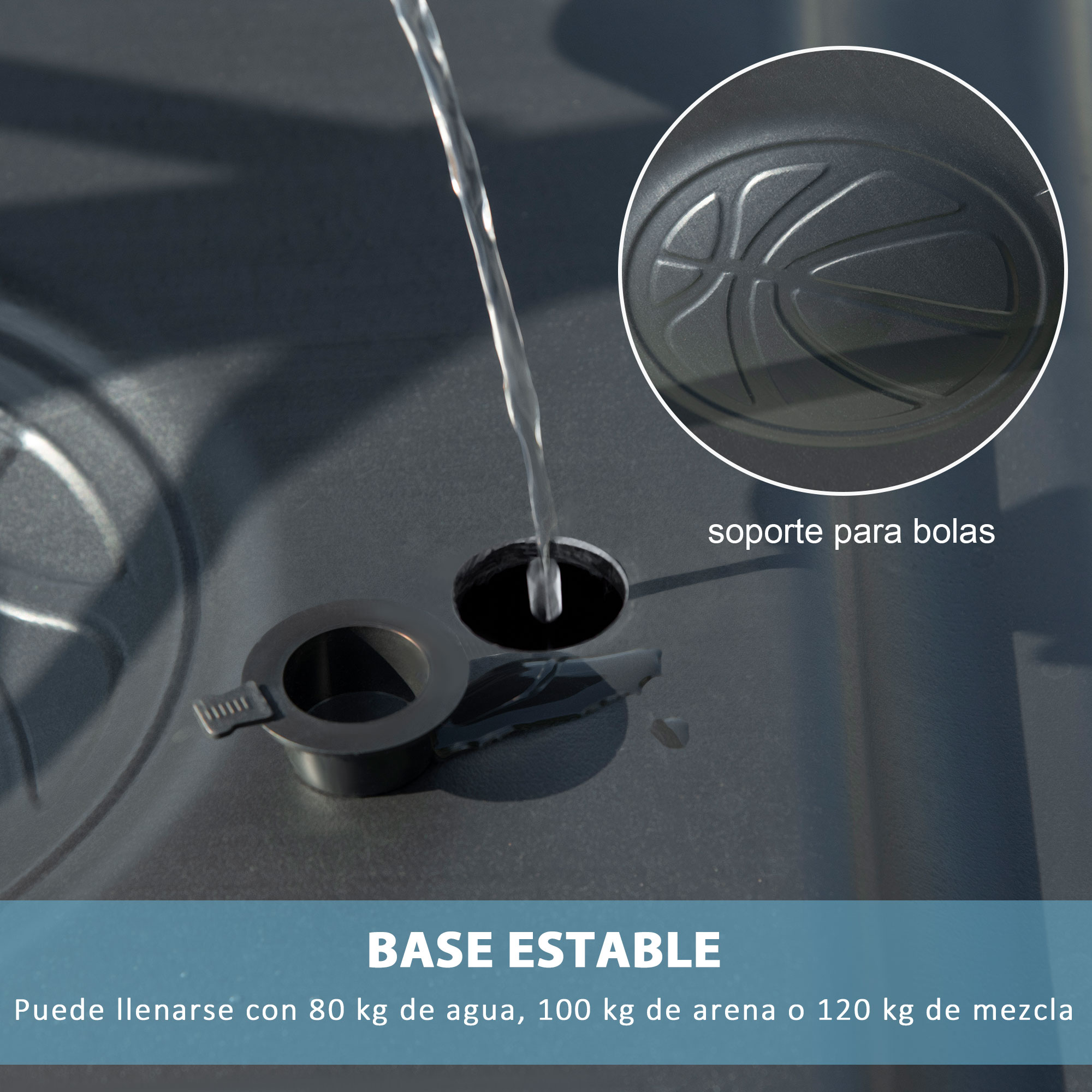Cesta de basquete branca SPORTNOW com rodas e altura ajustável para jardim.