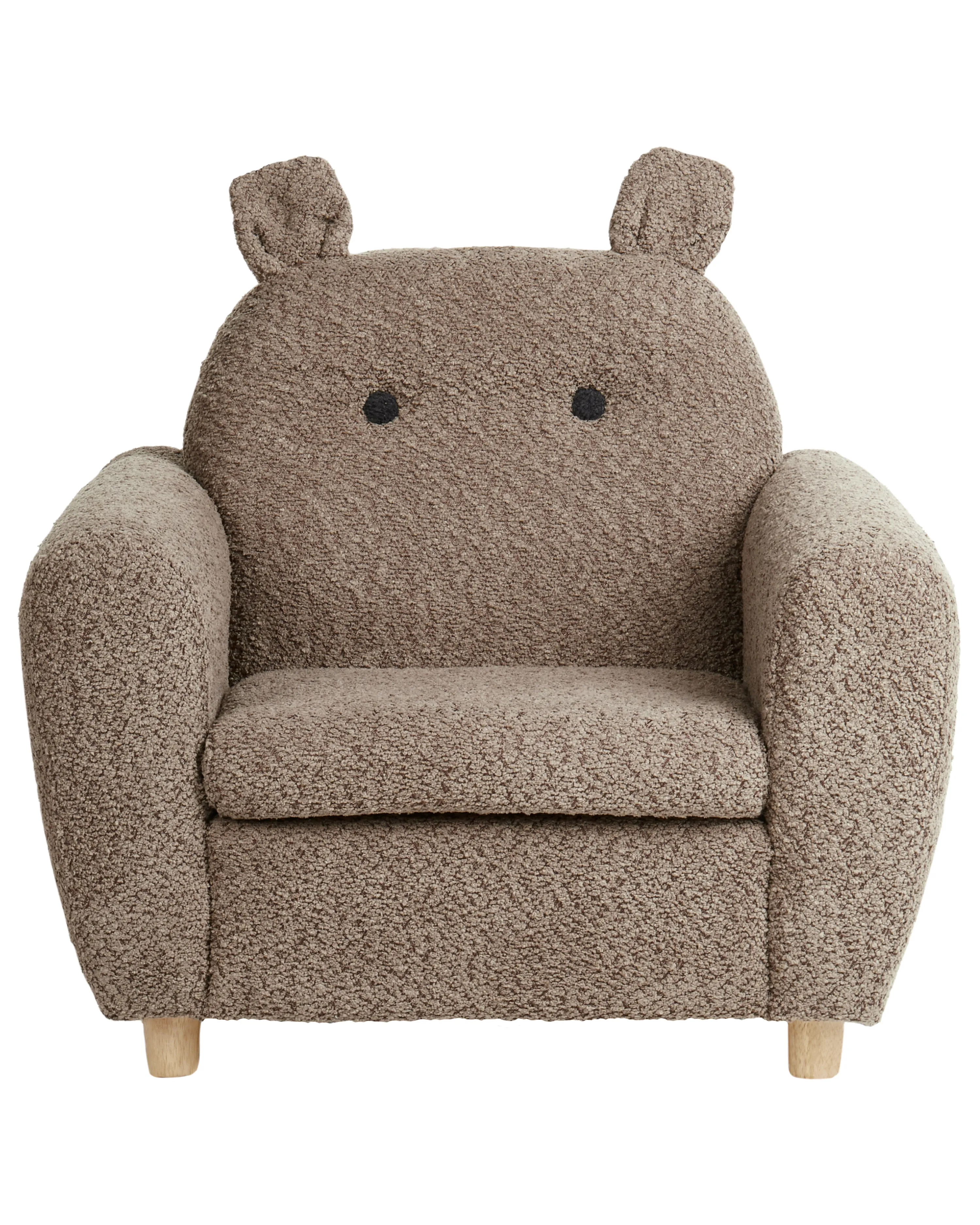 Kinderfauteuil Nijlpaard MARIBO Bouclé Bruin