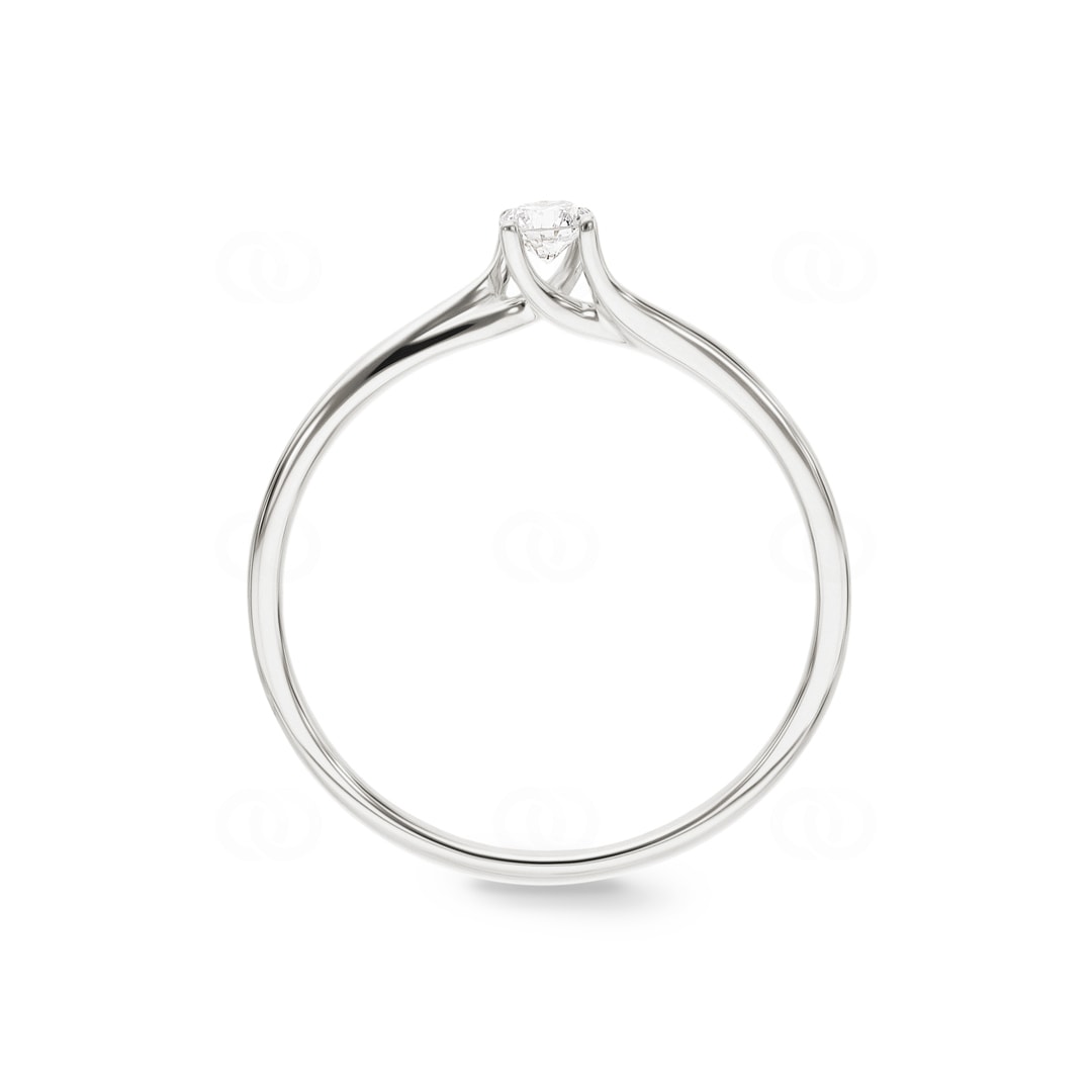 Solitärring 750/18 K Weissgold mit Diamant 0.12ct H/Si