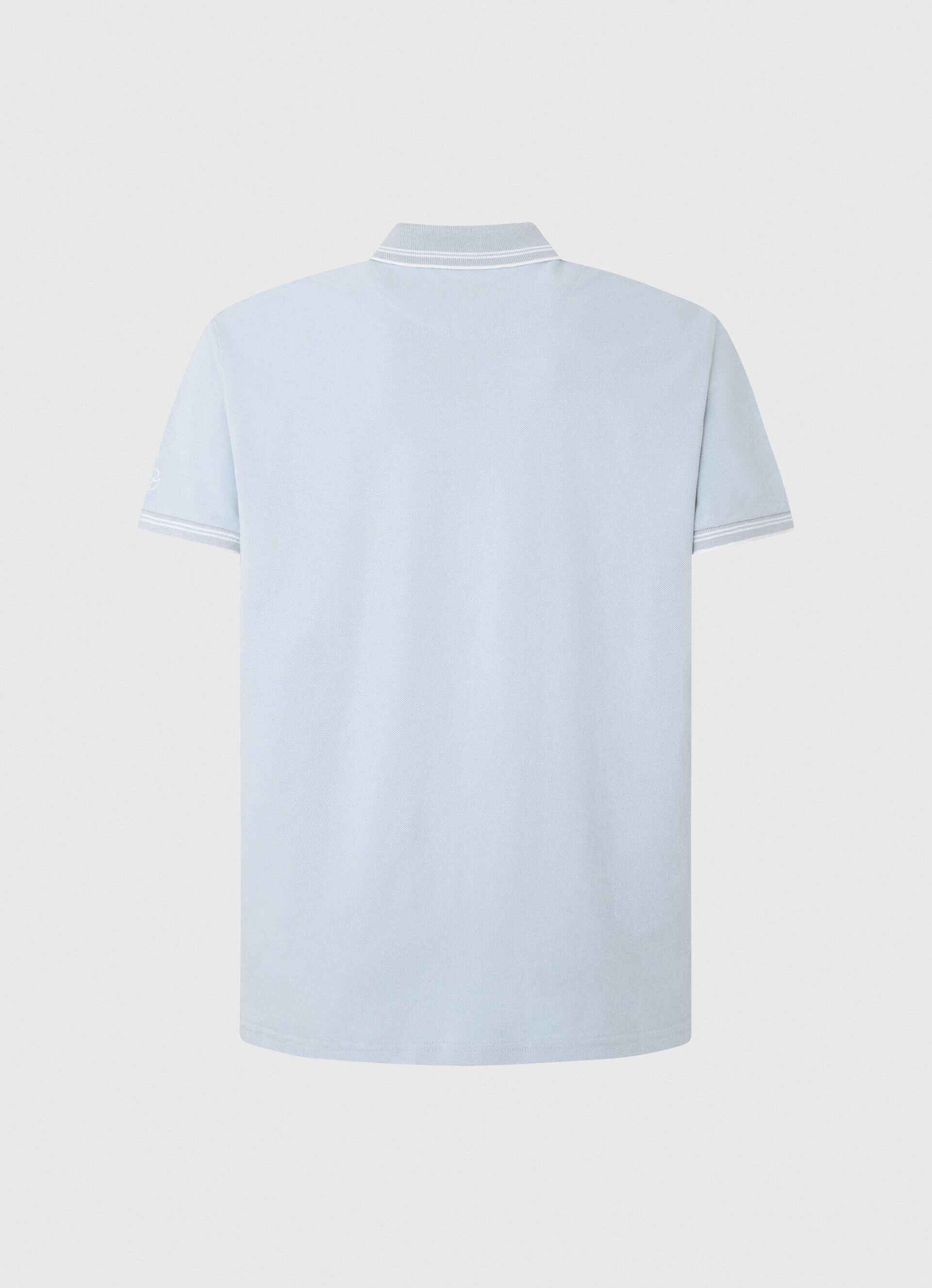 Camisa polo de algodão piqué com logotipo bordado - azul claro