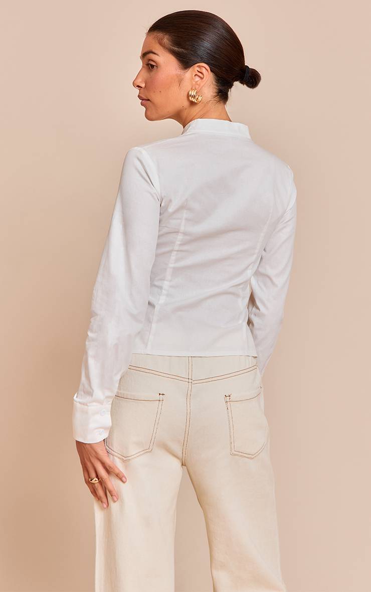 Blanc Chemise Zippée Petite Taille