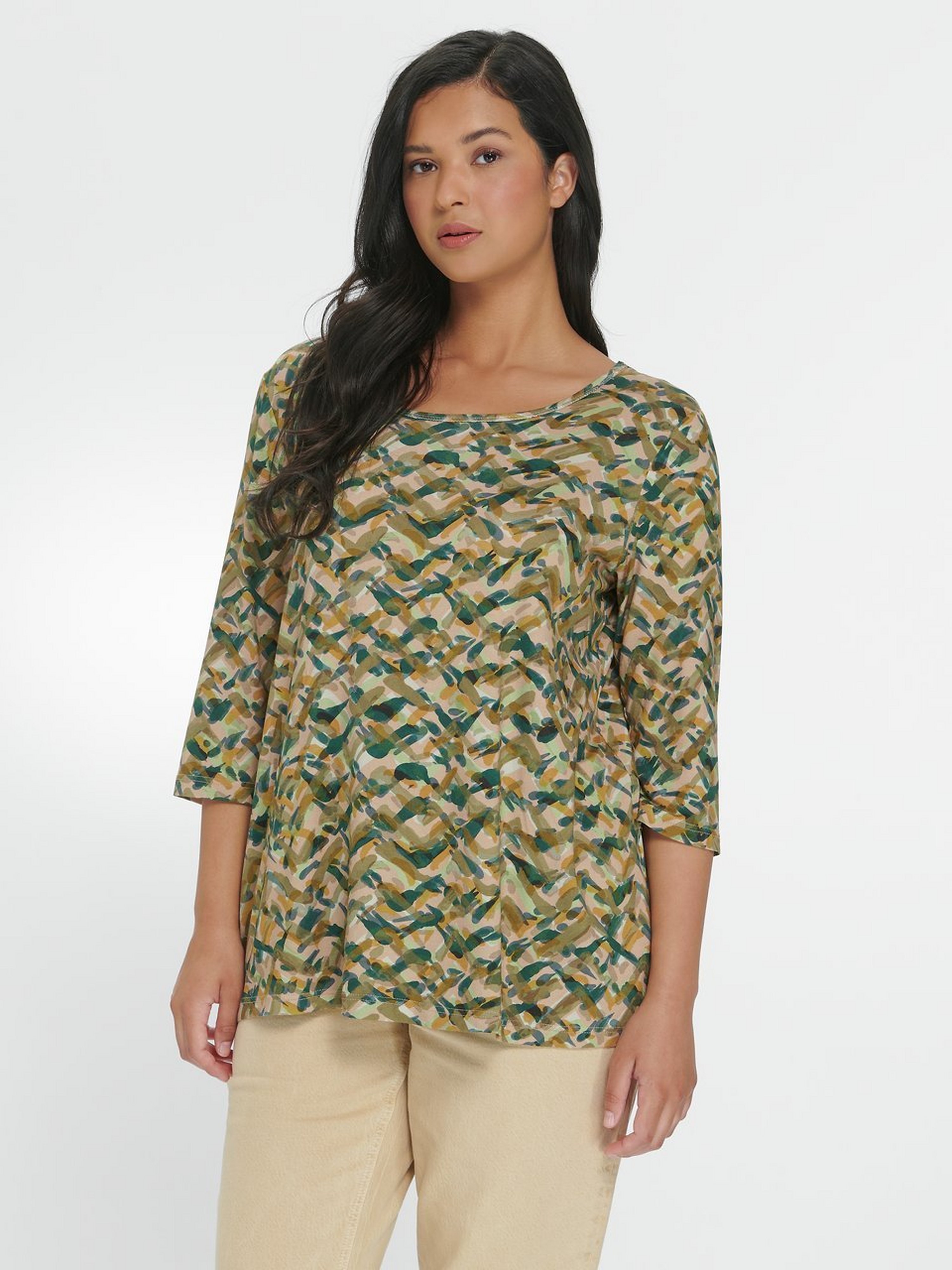 Rundhals-Shirt mit 3/4-Arm