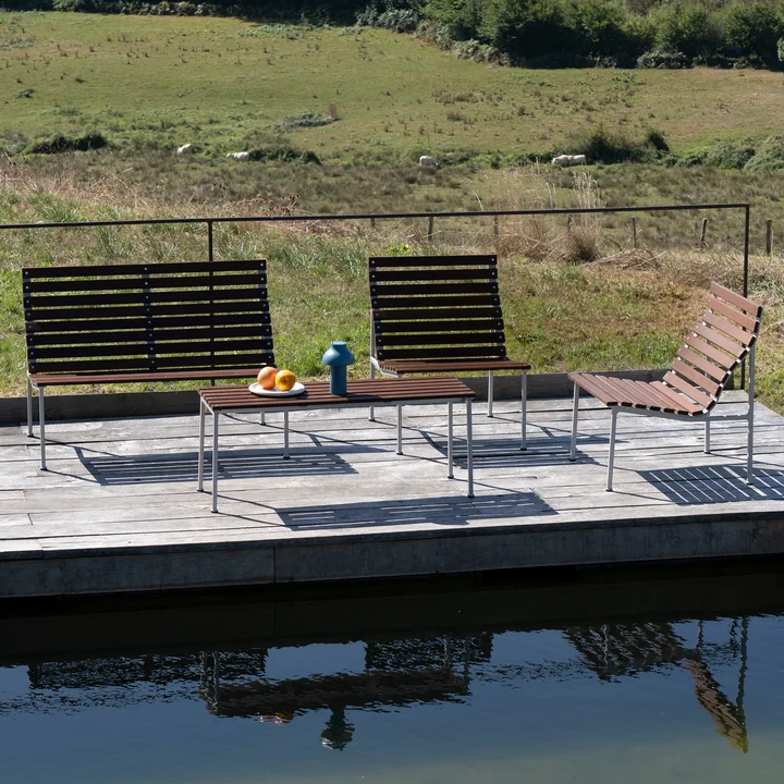 HAY - Traverse Outdoor Lounge Bank, Aluminium / Esche geölt