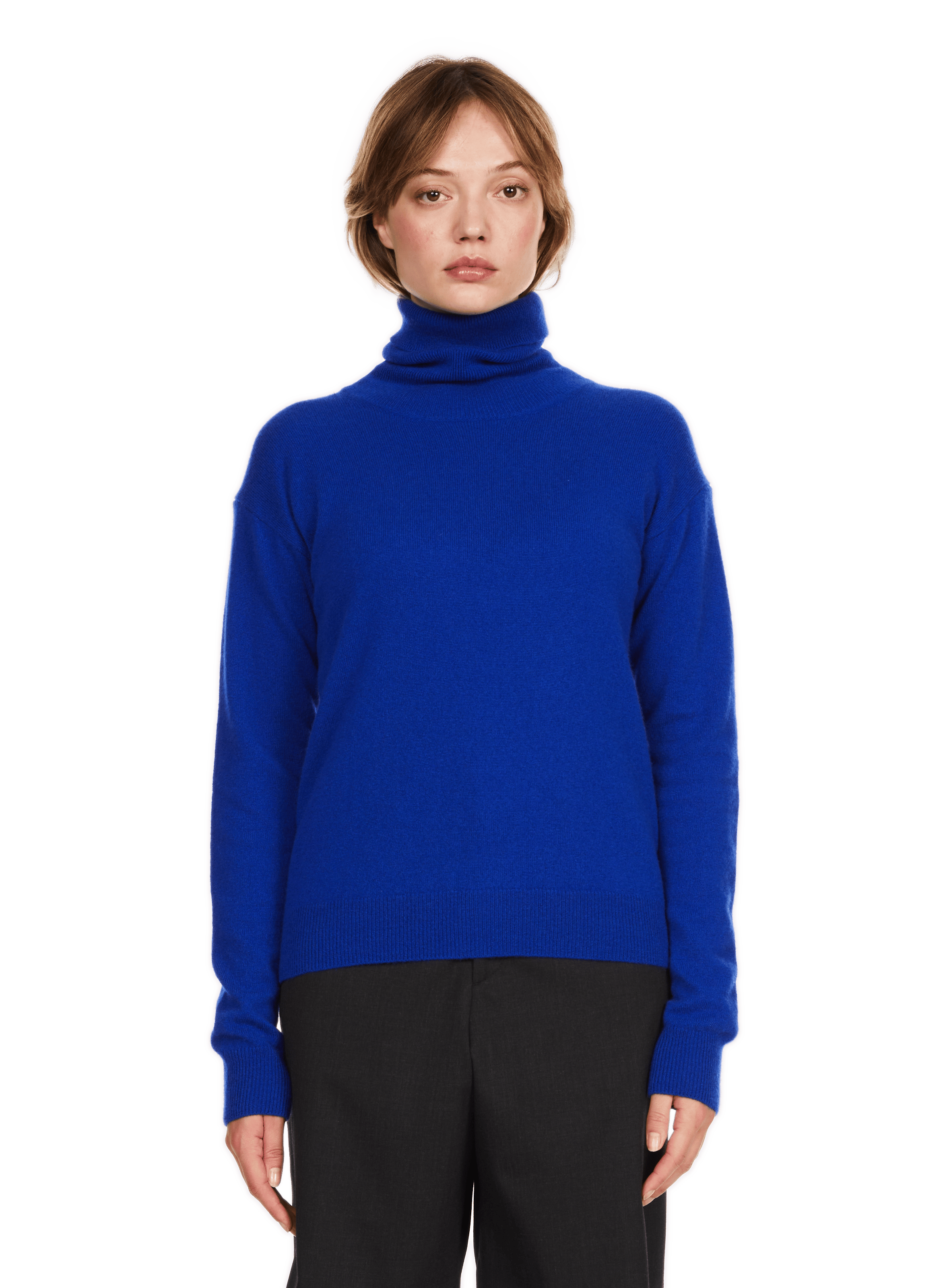 SORGE - Pull col rouléen cachemire | Bleu