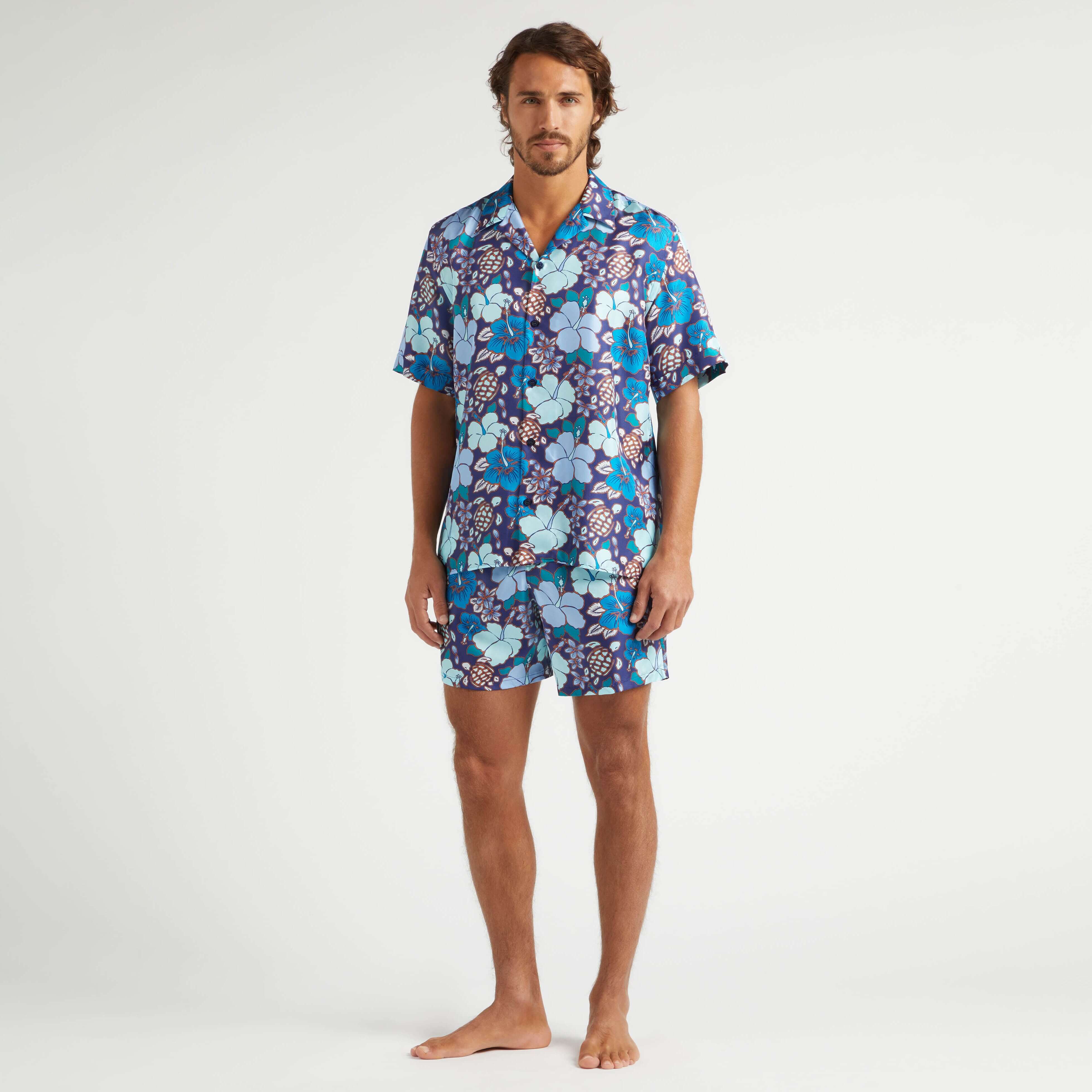 Chemise Bowling en Soie Homme Tropical Turtles