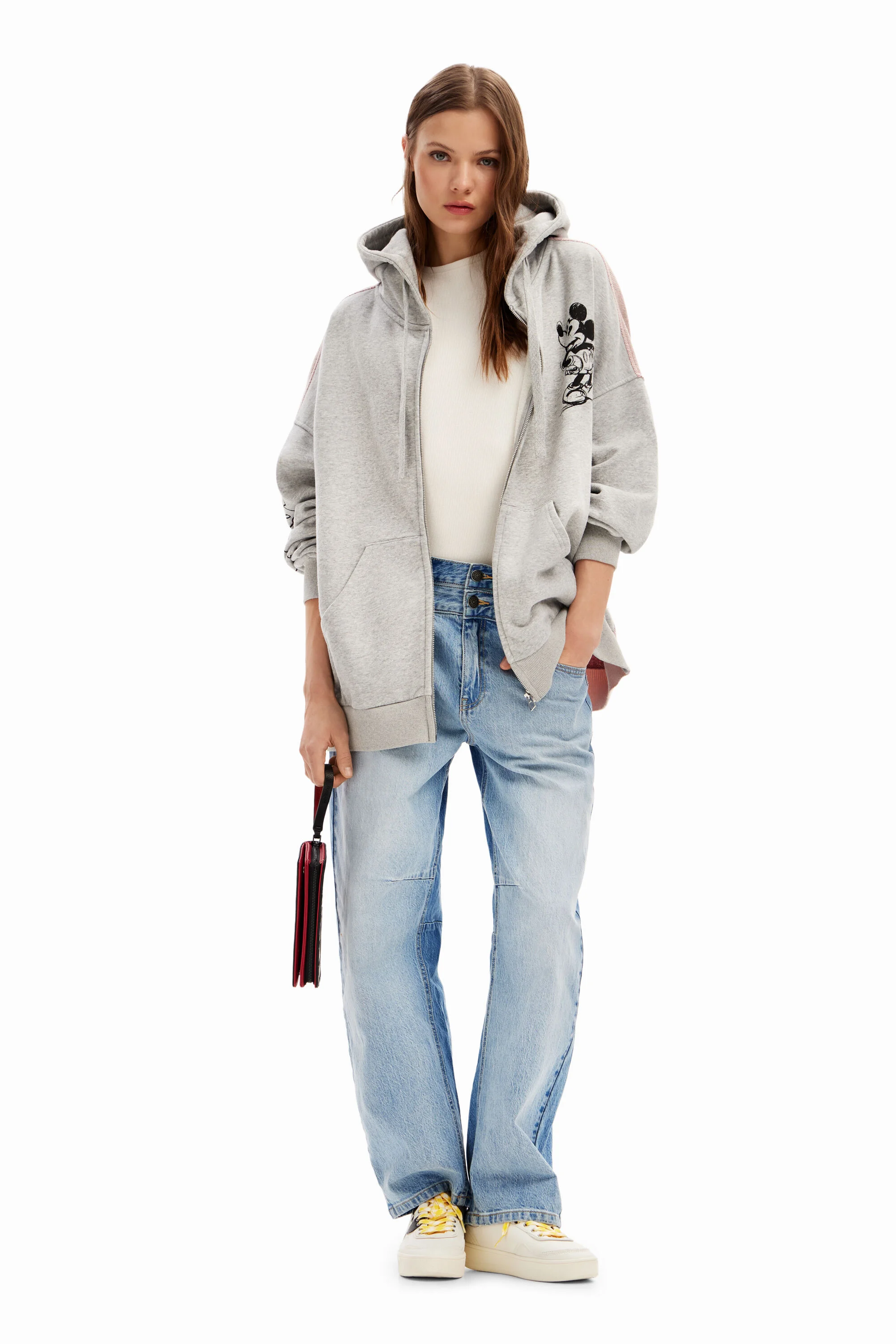 Moletom Mickey Mouse oversized em jacquard