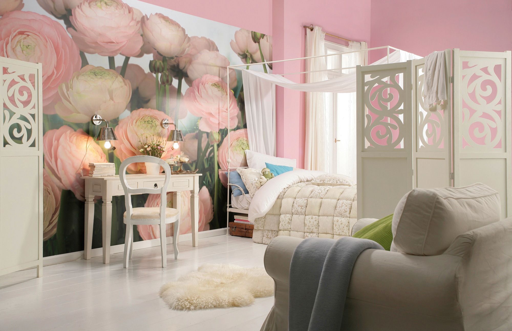 Komar Fototapete »Gentle Rosé - Grösse 368 x 254 cm« bedruckt glatt Wohnzimmer, Schlafzimmer