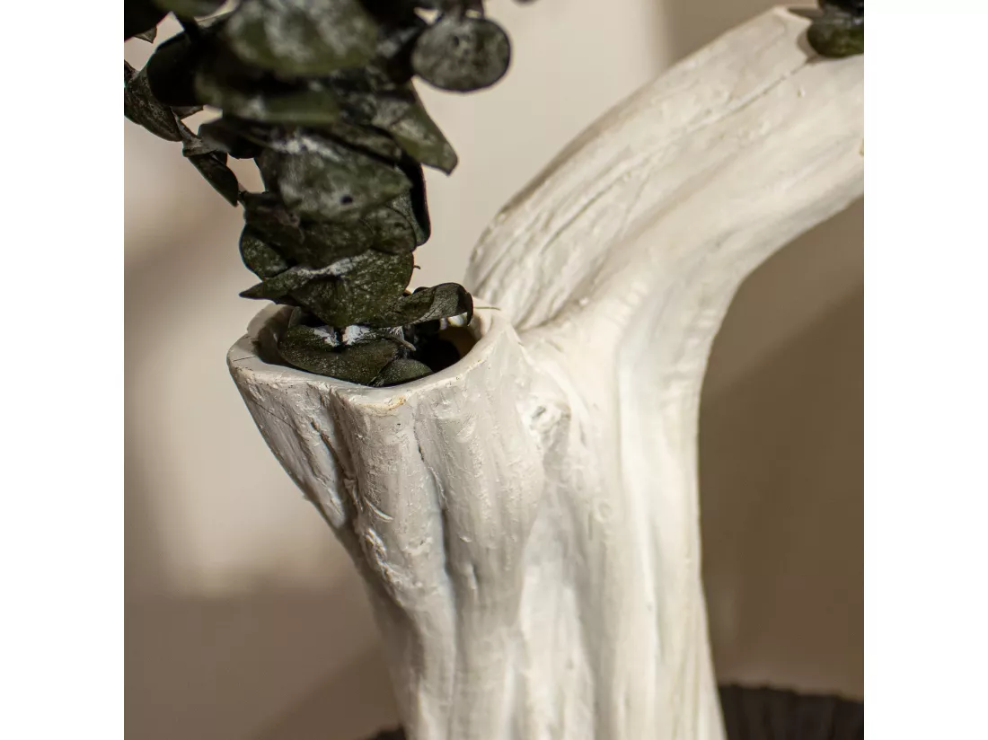 Now's Home - Vase En Resine Blanche 20.5x11xh25cm Natura