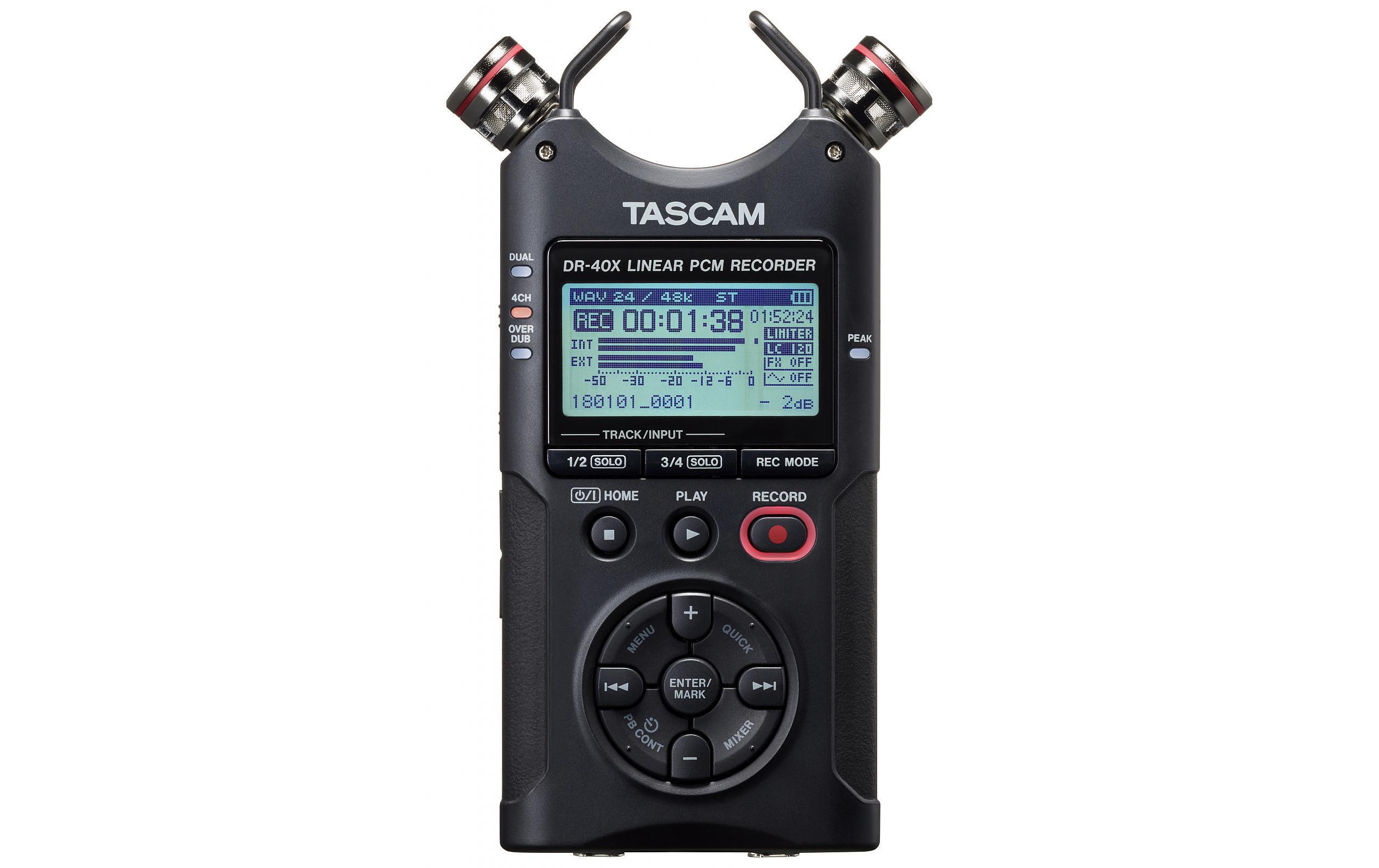 Portable Recorder DR-40X<br>Tragbarer 4-Spur-Audiorecorder und USB-Interface