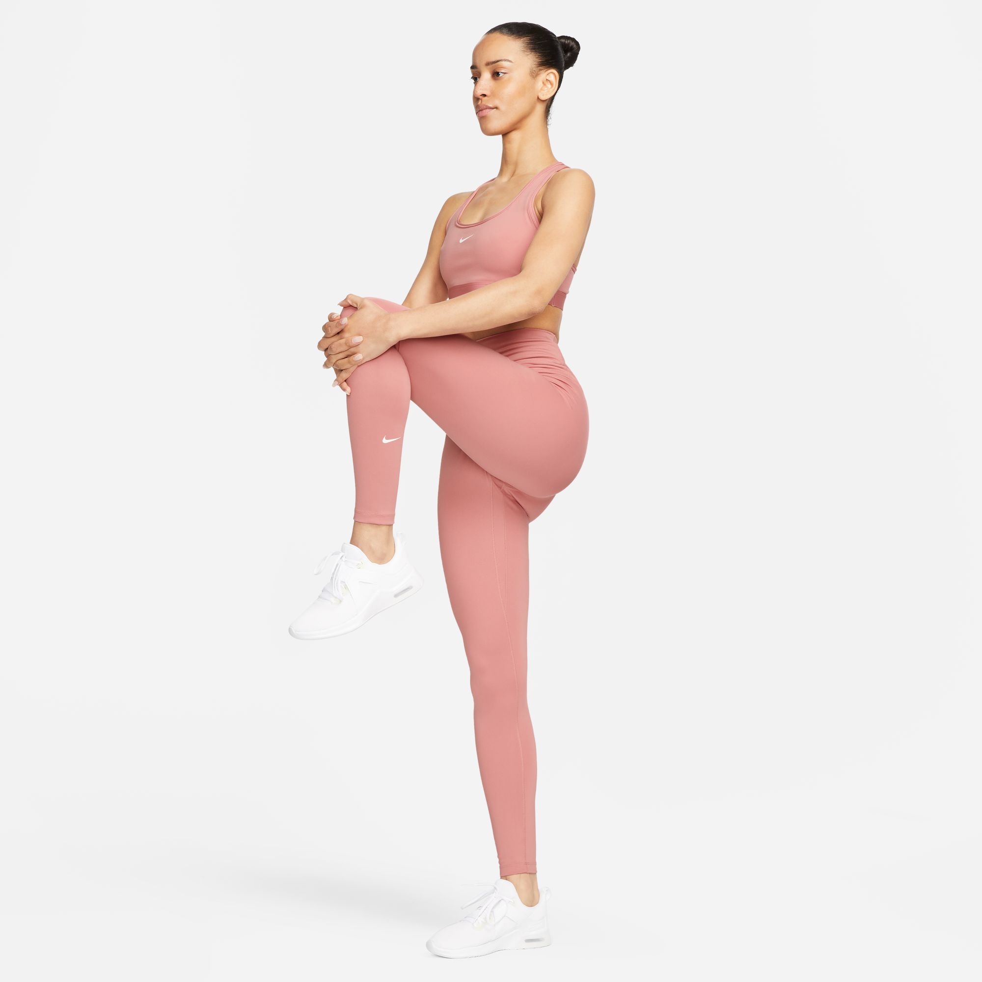 One Dri-FIT High Waist Dame 618/Red Stardust/White