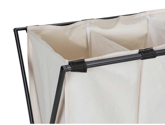 WENKO - Panier à linge xl avec 3 compartiments - beige