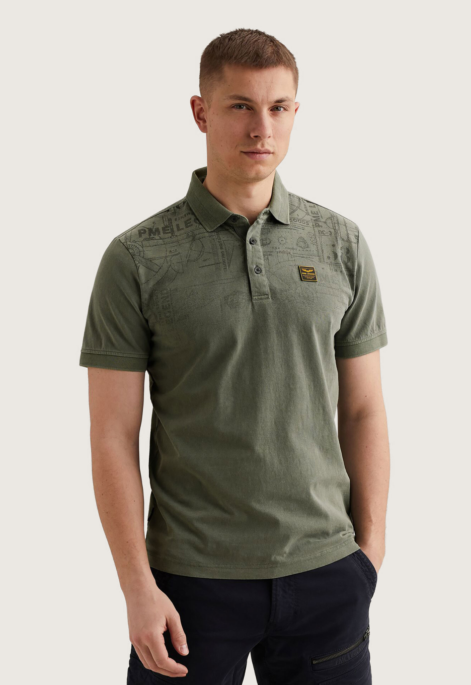 PME Legend Garment-Dye Print Polo