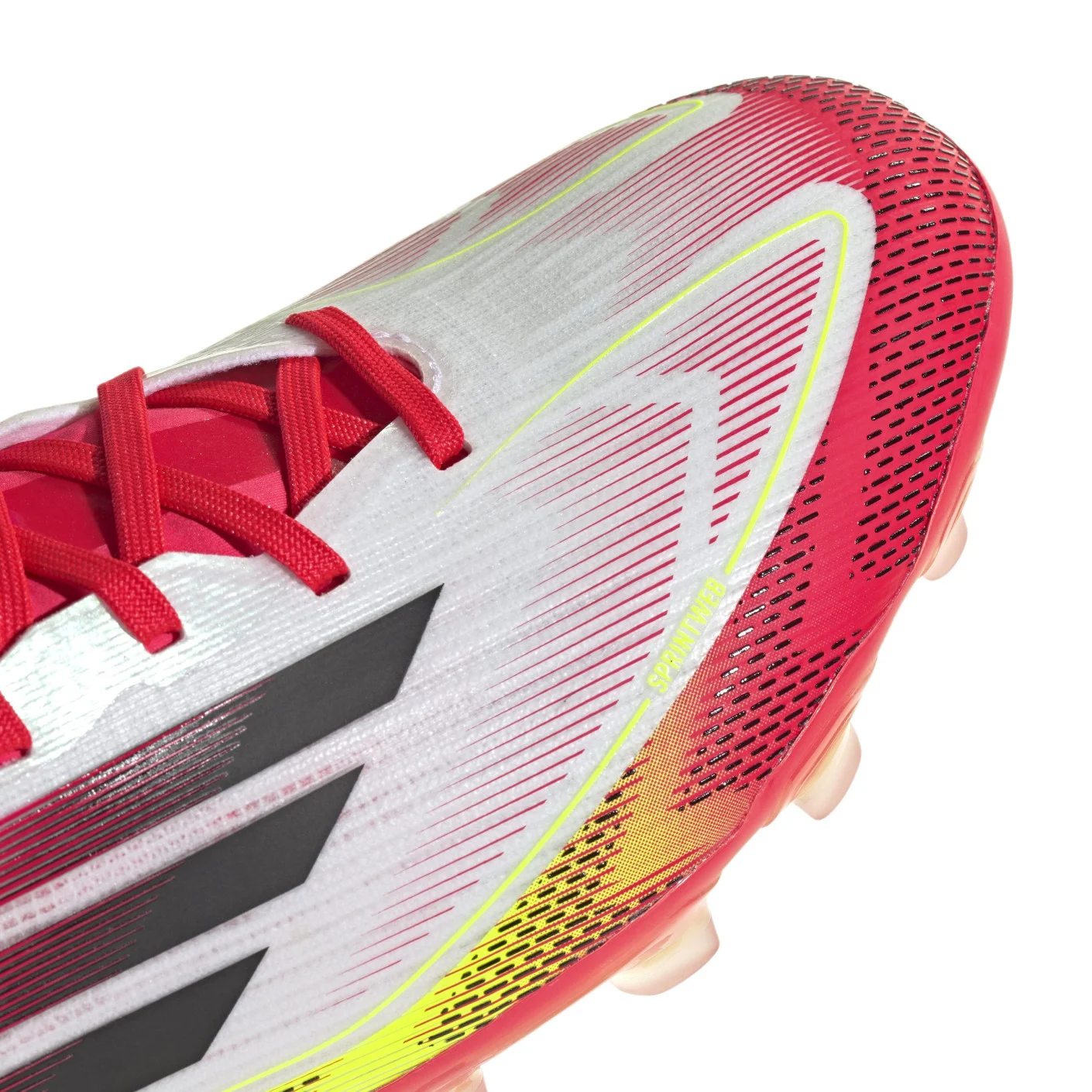Adidas F50 Pro Gras / Kunstgras Voetbalschoenen (MG) Wit Rood Zwart Geel