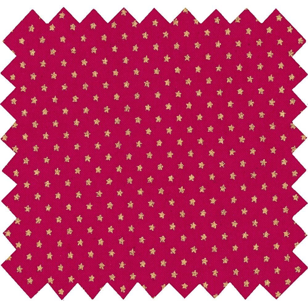 Tissu Enduit Au Mètre Etoile Or Fuchsia