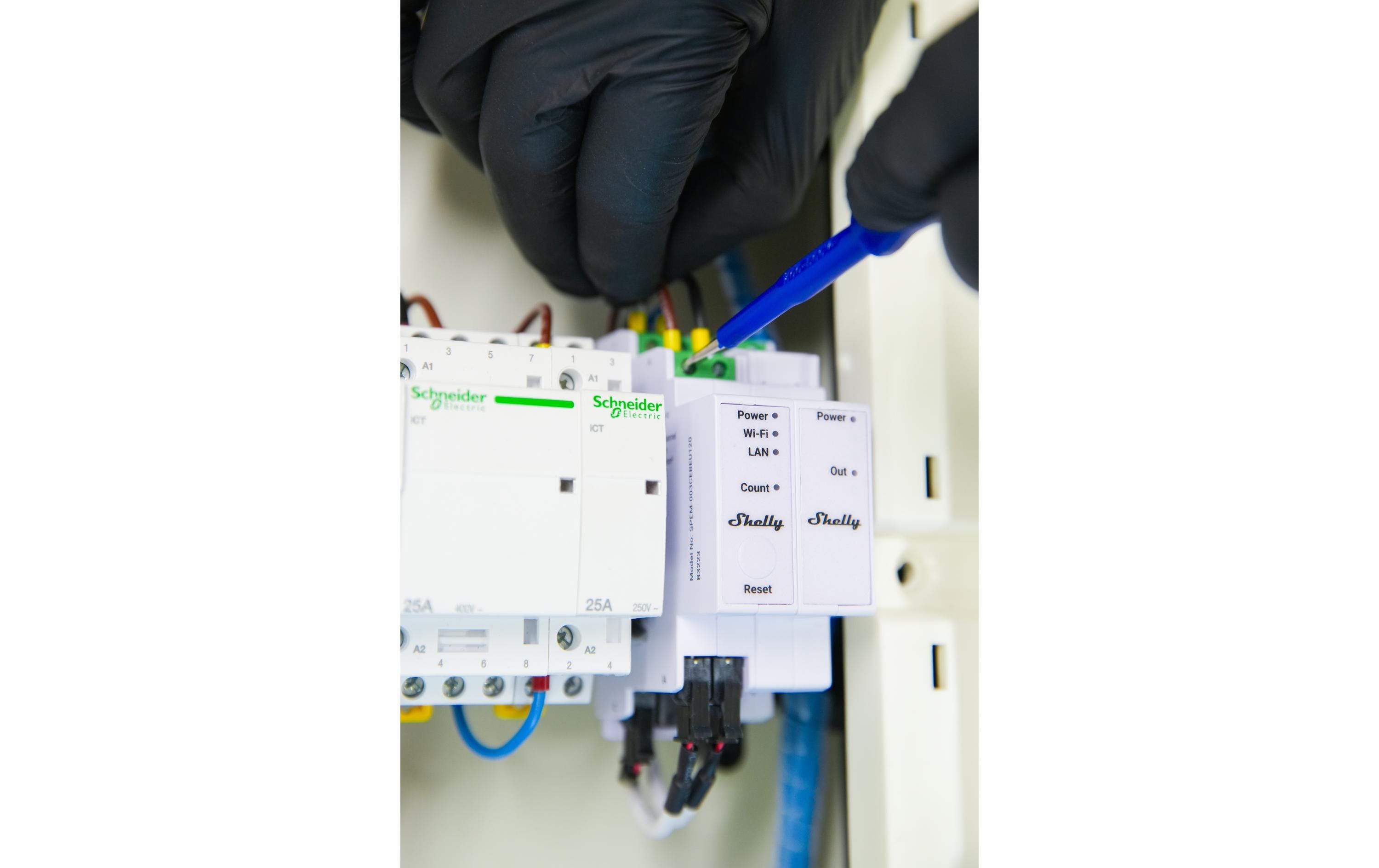 Energiemessgerät Pro 3EM-3CT63Ein- oder dreiphasiger Energiezähler
