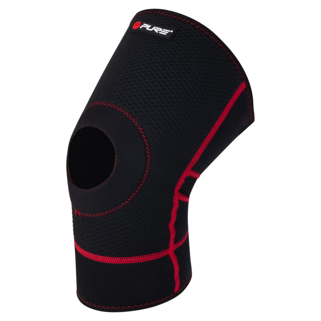 (Gr. M) Neopren Kniebandage Offene Patella Knie Gelenk Sport Stütze - Schwarz
