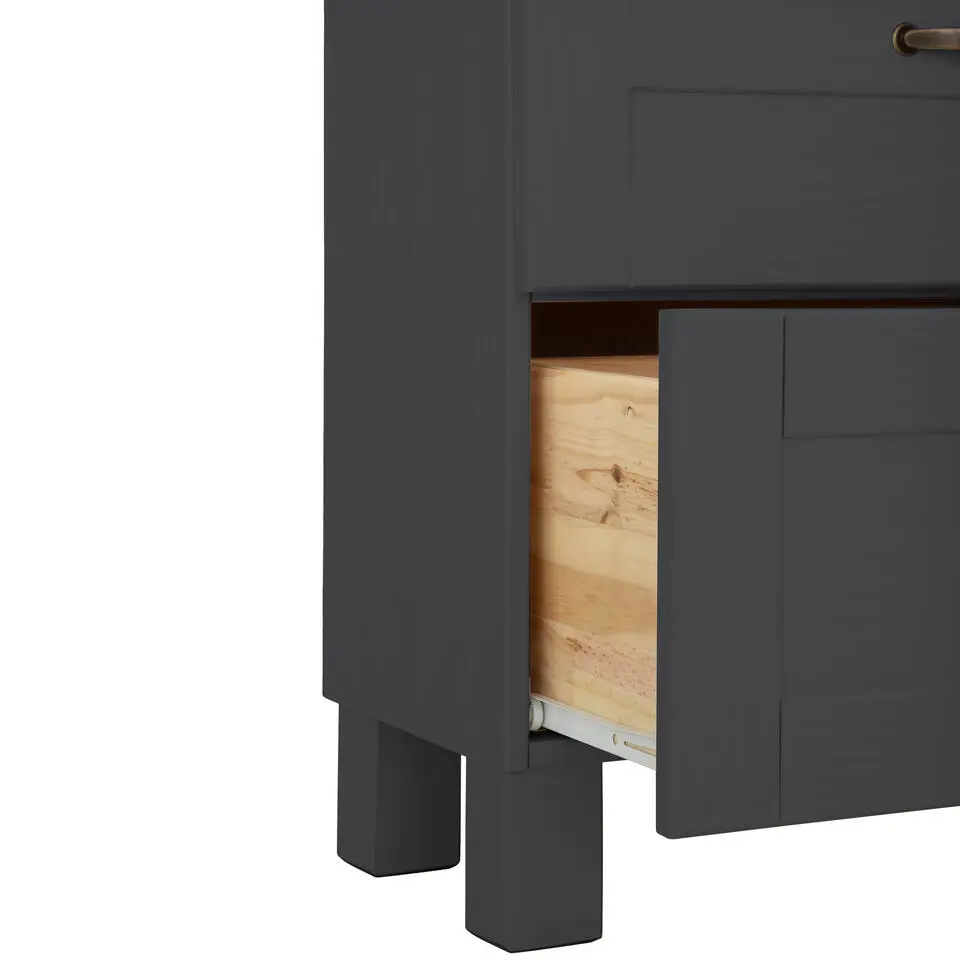 Alby - Wastafelonderkast 60 cm met 1 klep 1 lade in antraciet