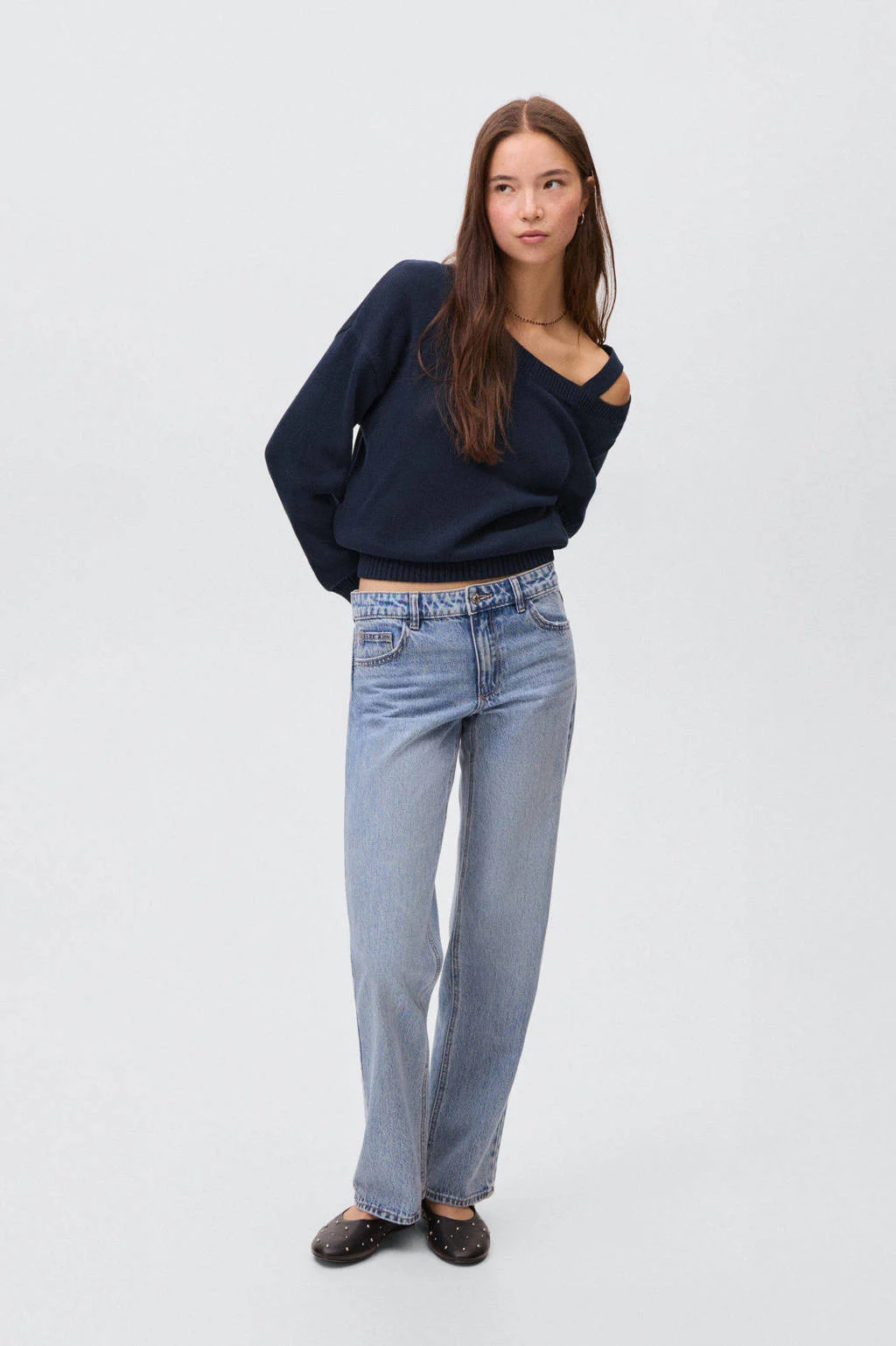 MANGO TEEN trui marine fijn gebreid