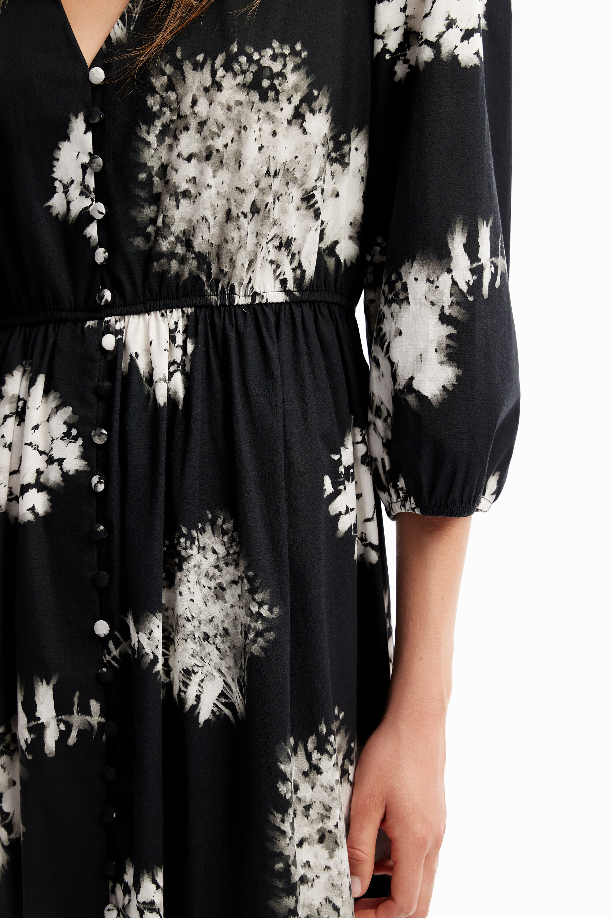 Vestido camisero midi flores