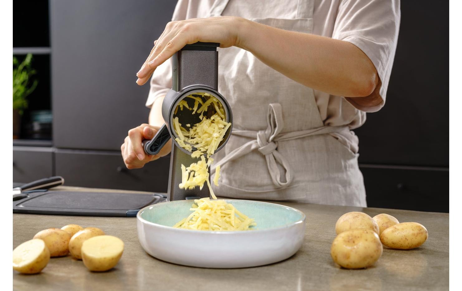 Trommelreibe Gourmet Grau/Silber<br>Küchenreibe
