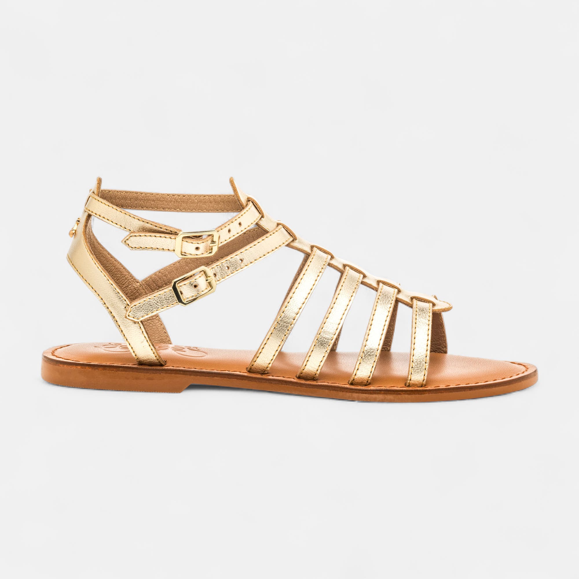 Nu-pieds Femme en cuir or