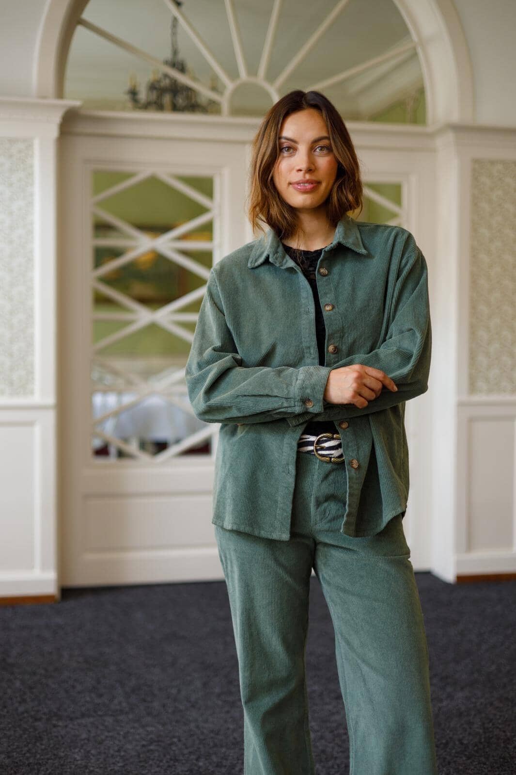 Black Colour Bccora Corduroy Shirt Jacket
