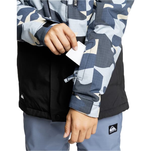 Veste de ski QUIKSILVER MISSION PRINTED BLOCK YTH JK PUZZLE CAMO ICE FLOW