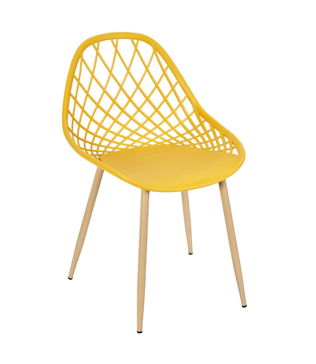 Lot de 4 chaises d'extérieur Malaga en polypropylène - Jaune