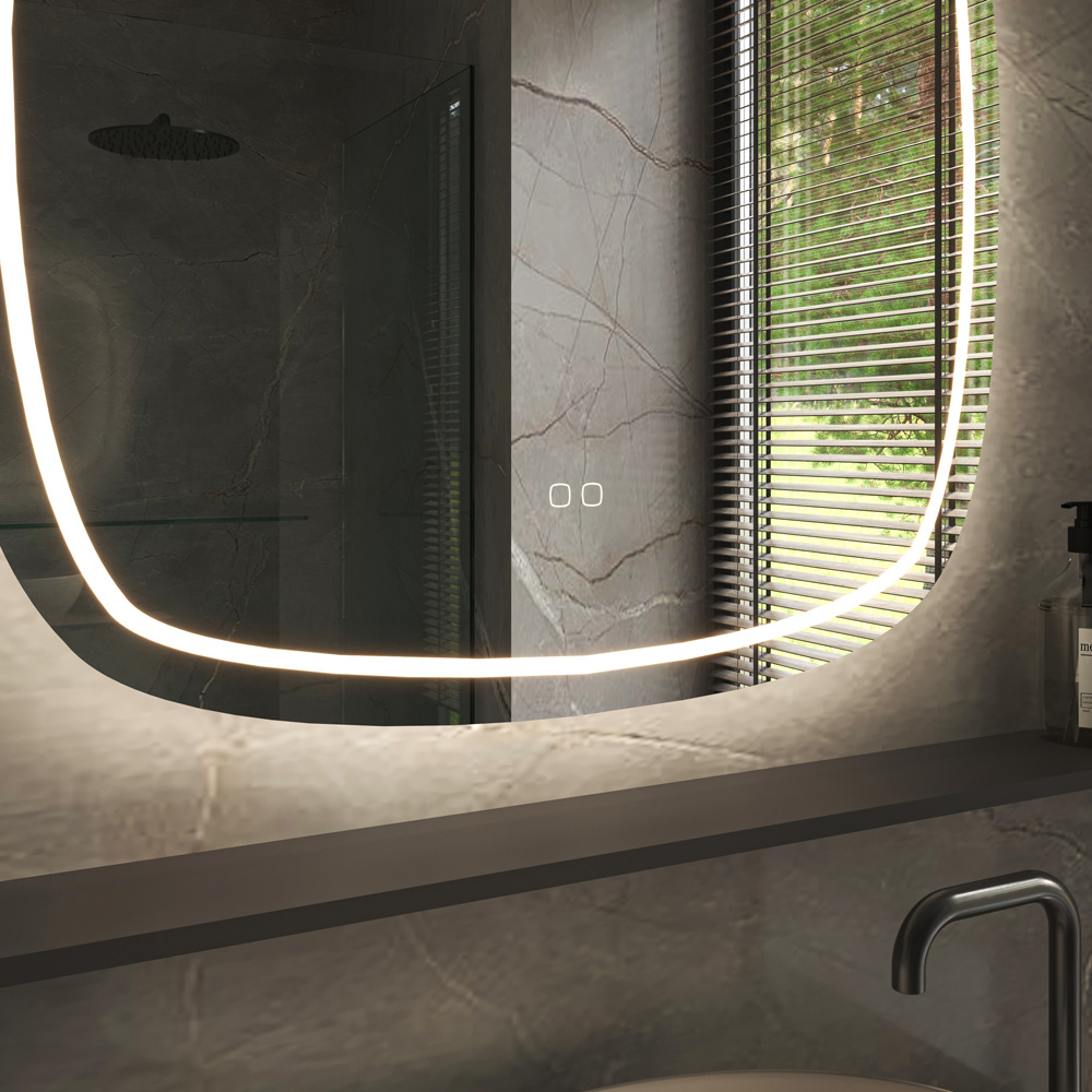 Hipp Design Phantom Deens ovale spiegel met verlichting en verwarming 100x100cm